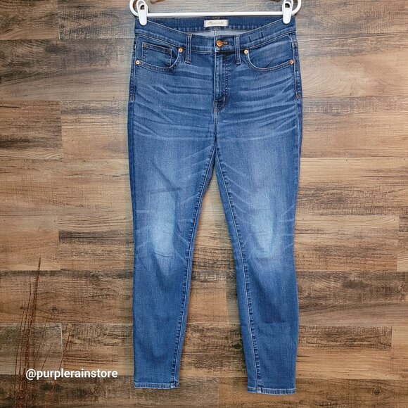 Madewell Jeans 30 Skinny 9" High Rise Creston Wash J4624 Tummy Control Stretch - Picture 1 of 13